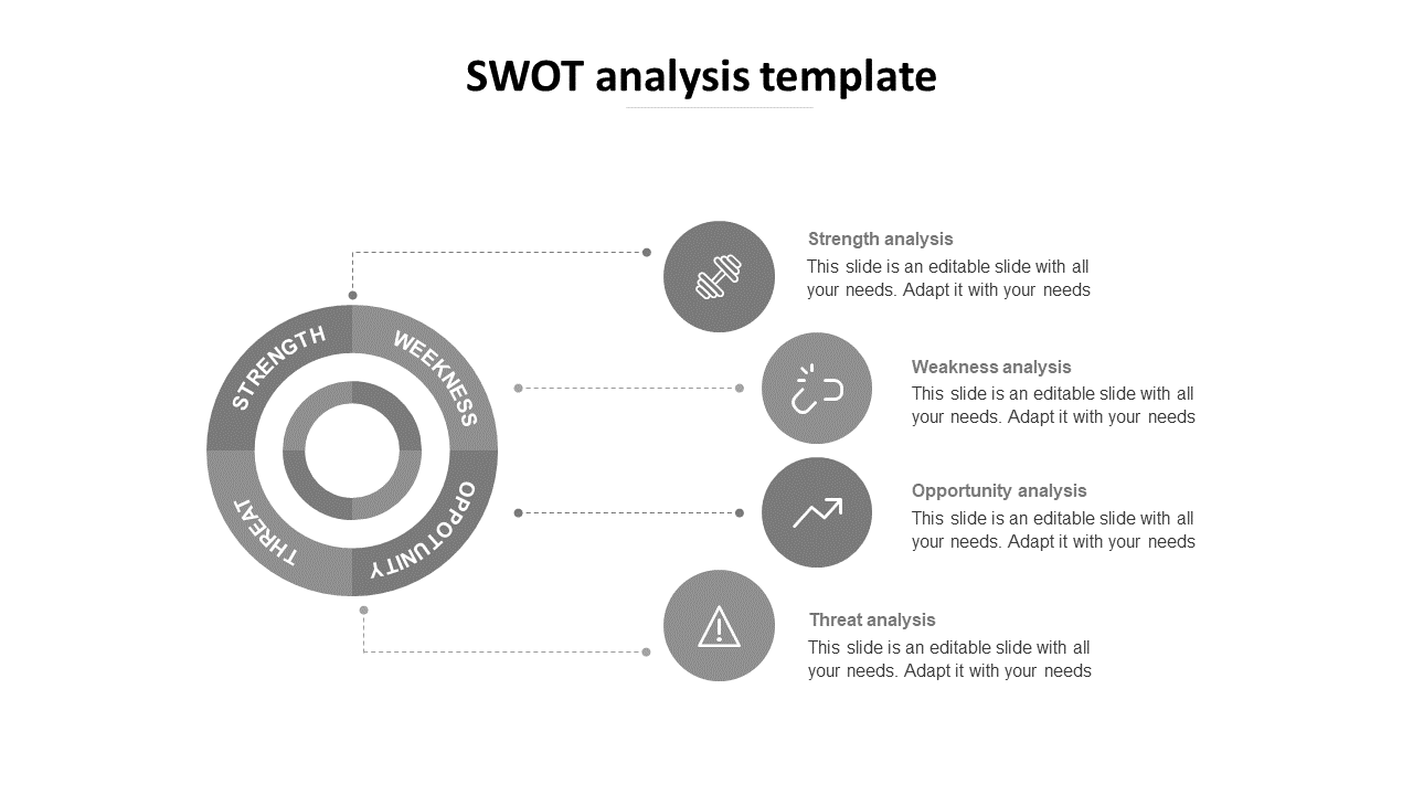 swot analysis template-grey